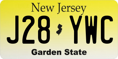 NJ license plate J28YWC