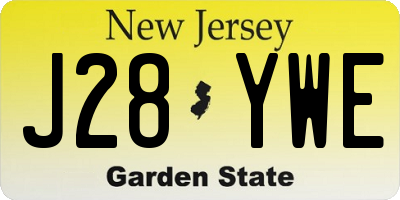 NJ license plate J28YWE