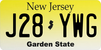 NJ license plate J28YWG