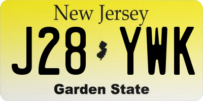 NJ license plate J28YWK