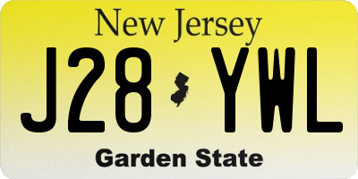 NJ license plate J28YWL