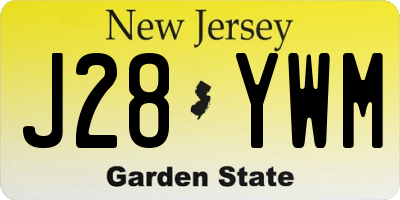 NJ license plate J28YWM