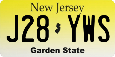 NJ license plate J28YWS