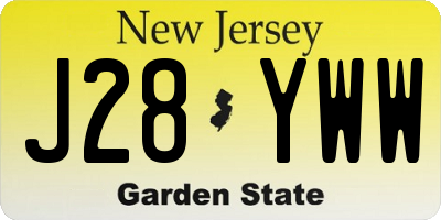 NJ license plate J28YWW
