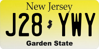 NJ license plate J28YWY