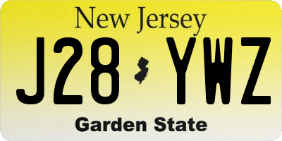 NJ license plate J28YWZ