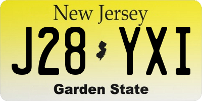 NJ license plate J28YXI