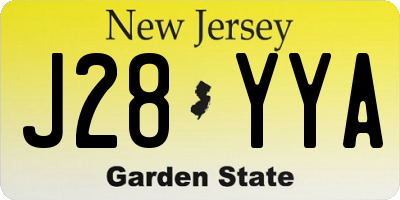 NJ license plate J28YYA