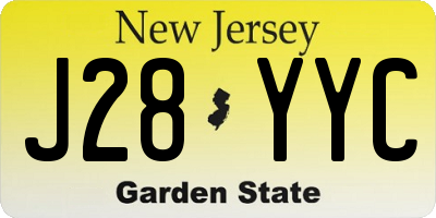 NJ license plate J28YYC
