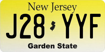NJ license plate J28YYF