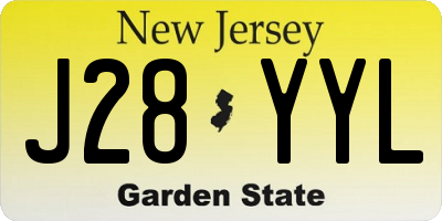 NJ license plate J28YYL
