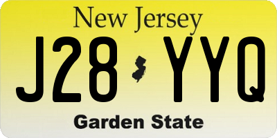 NJ license plate J28YYQ