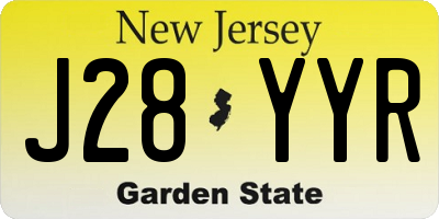 NJ license plate J28YYR