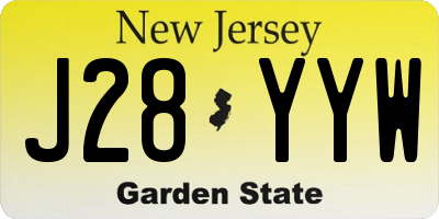 NJ license plate J28YYW