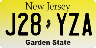 NJ license plate J28YZA