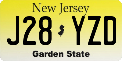NJ license plate J28YZD