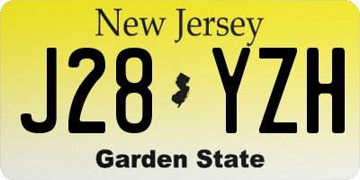 NJ license plate J28YZH