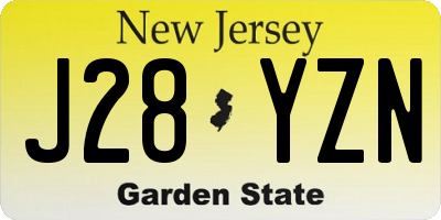 NJ license plate J28YZN