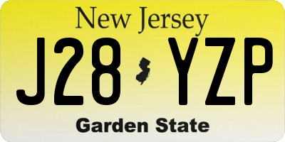 NJ license plate J28YZP