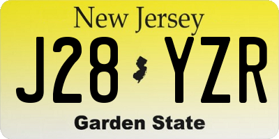 NJ license plate J28YZR