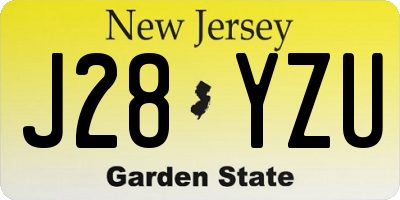 NJ license plate J28YZU