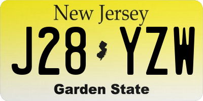 NJ license plate J28YZW