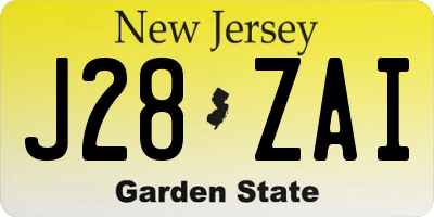 NJ license plate J28ZAI