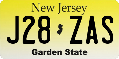 NJ license plate J28ZAS