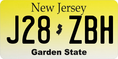 NJ license plate J28ZBH