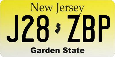 NJ license plate J28ZBP
