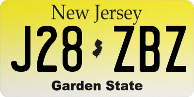 NJ license plate J28ZBZ
