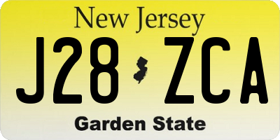 NJ license plate J28ZCA
