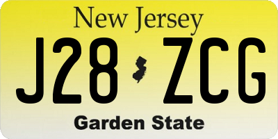 NJ license plate J28ZCG
