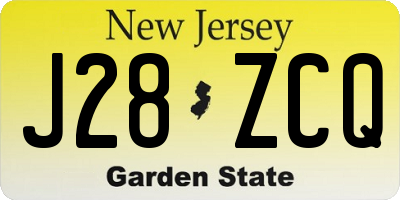 NJ license plate J28ZCQ