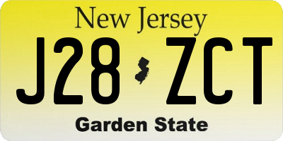 NJ license plate J28ZCT