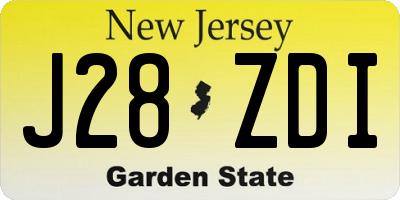 NJ license plate J28ZDI
