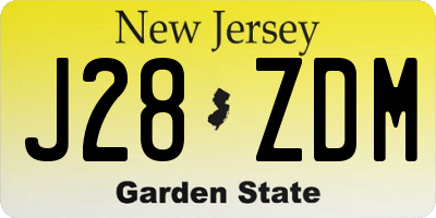 NJ license plate J28ZDM