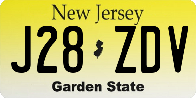 NJ license plate J28ZDV