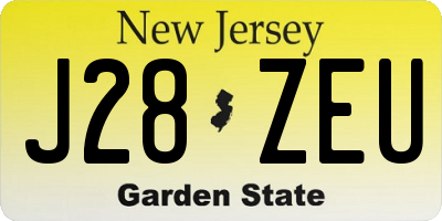 NJ license plate J28ZEU