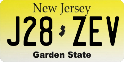NJ license plate J28ZEV