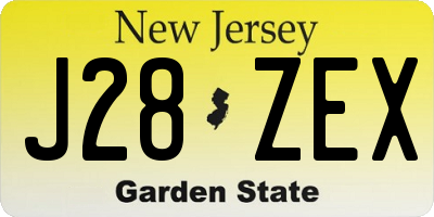 NJ license plate J28ZEX