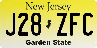 NJ license plate J28ZFC