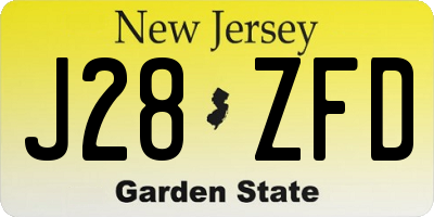 NJ license plate J28ZFD