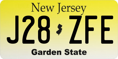 NJ license plate J28ZFE