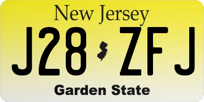 NJ license plate J28ZFJ