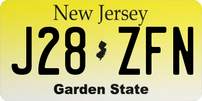 NJ license plate J28ZFN