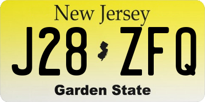 NJ license plate J28ZFQ