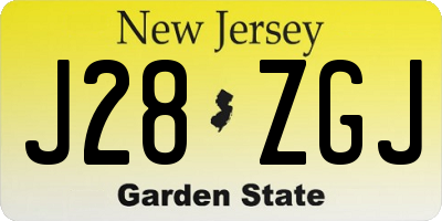NJ license plate J28ZGJ