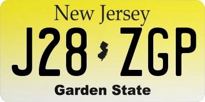 NJ license plate J28ZGP