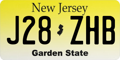 NJ license plate J28ZHB